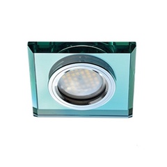 Светильник встраиваемый Ecola MR16 DL1651 GU5.3 Glass Стекло Квадрат изумруд 25х90х90 арт.FR1651EFF 