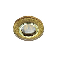 Светильник встраиваемый Ecola MR16 DL1650 GU5.3 Glass Стекло Круг золотой блеск золото 25х95 арт.FP1650EFF 