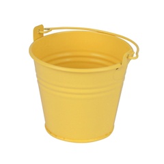 Ведро декоративное из цинка матовый желтый 9,6х8 см арт. 48107343 