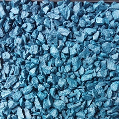Декоративная крошка (цветной щебень искусственно окрашенный, гранит фракция 5-10мм) цвет синий фасовка 20 кг 