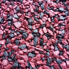 Декоративная крошка (цветной щебень искусственно окрашенный, гранит фракция 5-10мм) цвет микс рубиновый + чёрный фасовка 10 кг 