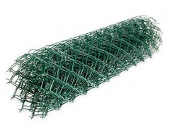 Сетка-рабица в ПВХ 55*55 д. 2,4 мм, высота 1,5 м, рулон 10 м (зелен.)