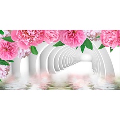 Фотообои на флизелиновой основе, Citydecor Цветочный декор 2 3D 300х150 в 3 листа 