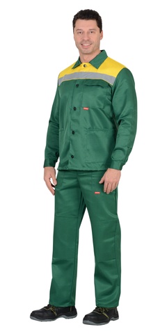 Костюм (куртка+брюки) Стандарт зелено-желтый 120-124х170-176 