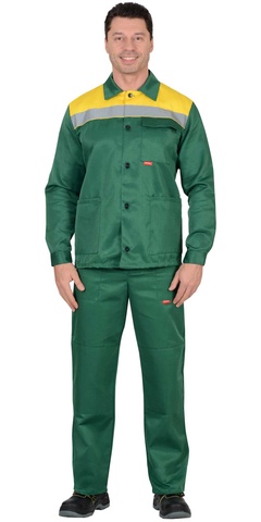 Костюм (куртка+брюки) Стандарт зелено-желтый 120-124х182-188 