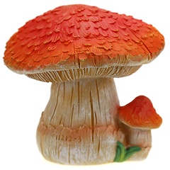Скульптура для сада полистоун Два гриба с красной шапкой 20х17см Россия