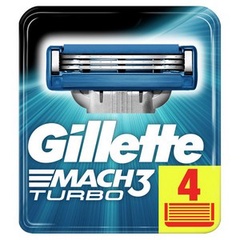 GILLETTE MACH3 Turbo Cменные кассеты для бритья 4шт Red