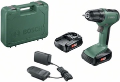 Аккум. дрель-шуруповерт BOSCH UniversalDrill 18 в чем. (18.0 В, 2 акк., 1.5 А/ч Li-Ion, 2 скор., 30 Нм, сверление в металле до 10 мм шурупы до 8 мм)