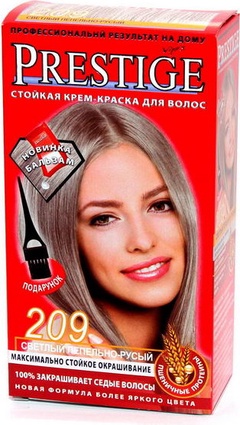 Стойкая крем-краска для волос vip's PRESTIGE 209 - светлый пепельно -русый