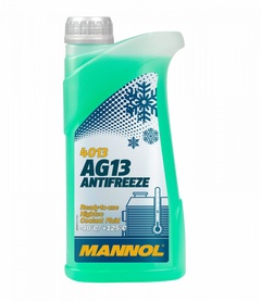 Антифриз MANNOL 4013 AG13 -40°C Antifreeze (Hightec) зелёный готовый прозрачная  канистра 1л (1,08кг)