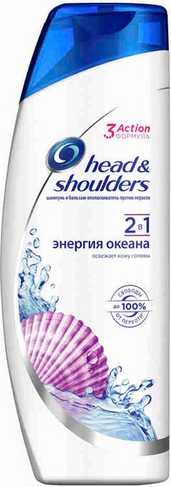 HEAD & SHOULDERS Шампунь и бальзам-ополаскиватель против перхоти 2в1 Энергия океана 400мл