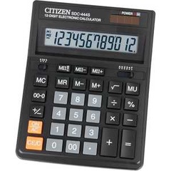 Калькулятор 12 разрядный 2 пит. Citizen SDC 444S 199х153х30 арт.SDC-444S