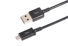 USB кабель microUSB длинный штекер 1 м черный