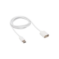 Кабель OTG Type C на USB/2,4A/PVC/white/1m/REXANT