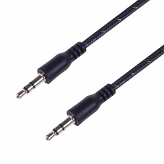 Аудио-кабель в тканевой оплетке REXANT AUX черный 1 м арт. 18-4071 