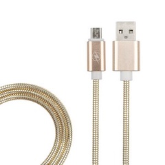 USB кабель micro USB, золото металл, 1 метр REXANT