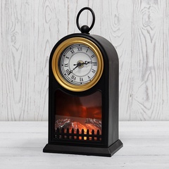 Камин светодиодный NEON-NIGHT "Старинные часы" USB черный 14,7х11,7х25 см арт. 511-020 