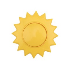 Выключатель одноклавишный KRANZ HAPPY Солнце скрытой установки, желтый.
