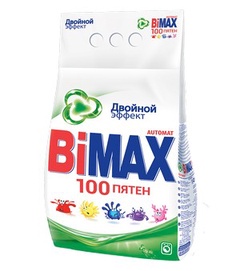 BIMax средство моющее синтетическое порошкообразное универсальное 100 пятен automat 3000г (922-1/966-1) мягкая упаковка