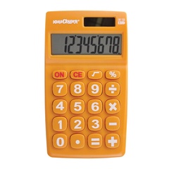 Калькулятор карманный ЮНЛАНДИЯ оранжевый 135х77мм арт. 250457 