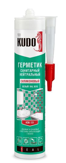 Герметик нейтральный санитарный KUDO белый 280 мл. арт. KSK-131