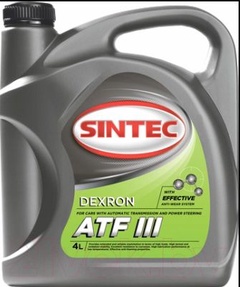 Жидкость для автом. трансмиссий Sintec ATF III Dexron 4л 