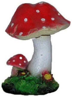 Фигура садовая грибы-мухоморы малые два, арт. f-80, 19 см