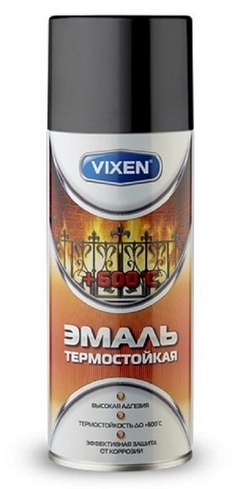 VIXEN Эмаль термостойкая, черная, аэрозоль, 520мл