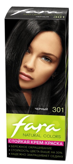 Крем-краска для волос, тон 301 Черный FARA Natural Colors 