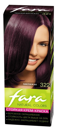 Крем-краска для волос, тон 322 Баклажан FARA Natural Colors