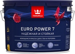 Краска интер,стойкая к мытью EURO POWER 7 C мат, 9л арт,700001124 Россия