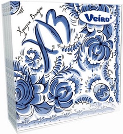 Veiro салфетки бумажные столовые сервировочные многослойные (3 слоя) 33*33, 20л. 33б3/20
