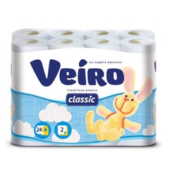 Бумага туалетная Veiro Classic 2-х слойная 24шт арт. 5с224 