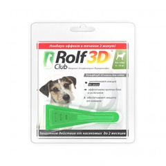 Капли для собак от клещей и блох Rolf Club 3D 4-10 кг арт. R403 