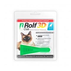 Капли для кошек от клещей и блох Rolf Club 3D до 4 кг арт. R401 