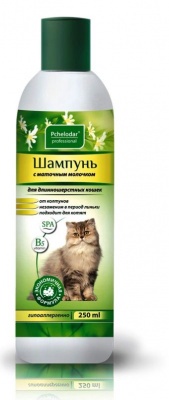 Шампунь для длинношерстных кошек Пчелодар с маточным молочком 0.25л 