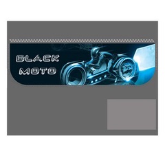 Папка для труда А4 BLACK MOTO,раскладная на липучке с дизайном, ткань, картон, 325/240
