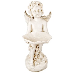 Скульптура для сада Ангел с чашей полиустоун 30х56 Россия