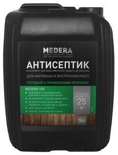 Антисептик консервант для защиты древесины Medera100 5л 