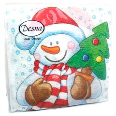 Салфетки бумажные Desna Design Снеговик с елкой 24х24 40шт арт.05178 57542 