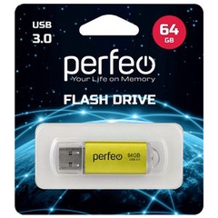 Perfeo USB 3.0 флэш-диск 64GB C14 Gold metal series