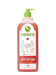 Средство биоразлагаемое для мытья посуды, детских игрушек с ароматом арбуза, 1л SYNERGETIC 