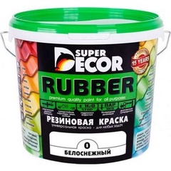 Резиновая краска №00 Белоснежная 1 кг SUPER DECOR