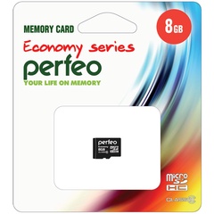 Карта памяти Micro SDHC PERFEO 8GB (Class 10)(W/O Adapter )ECONOMY series 10/100 