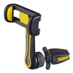Автодержатель для смартфона Perfeo-534 До 6,5"/на воздуховод для раздвижной/поворотный 20 черный+желтый