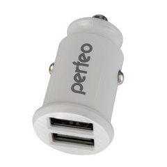PERFEO Автомобильное зарядное устройство с двумя разъемами USB, 2x2.4А, белый, "CAR" (PF_A4459) /125