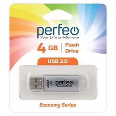 Perfeo USB флэш-диск 4GB E01 Silver economy series /10