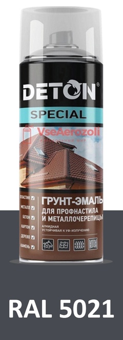 Грунт-эмаль DETON SPECIAL для профнастила и металлочерепицы аэрозоль графитовый серый 0,52 л. арт. RAL 7024 