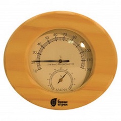 Термометр для бани и сауны с гигрометром 16х14х3 см, "Банные штучки" (БАННЫЕ ШТУЧКИ)