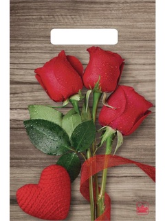 Пакет полиэтиленовый "Свежие розы" 30см х 20см 